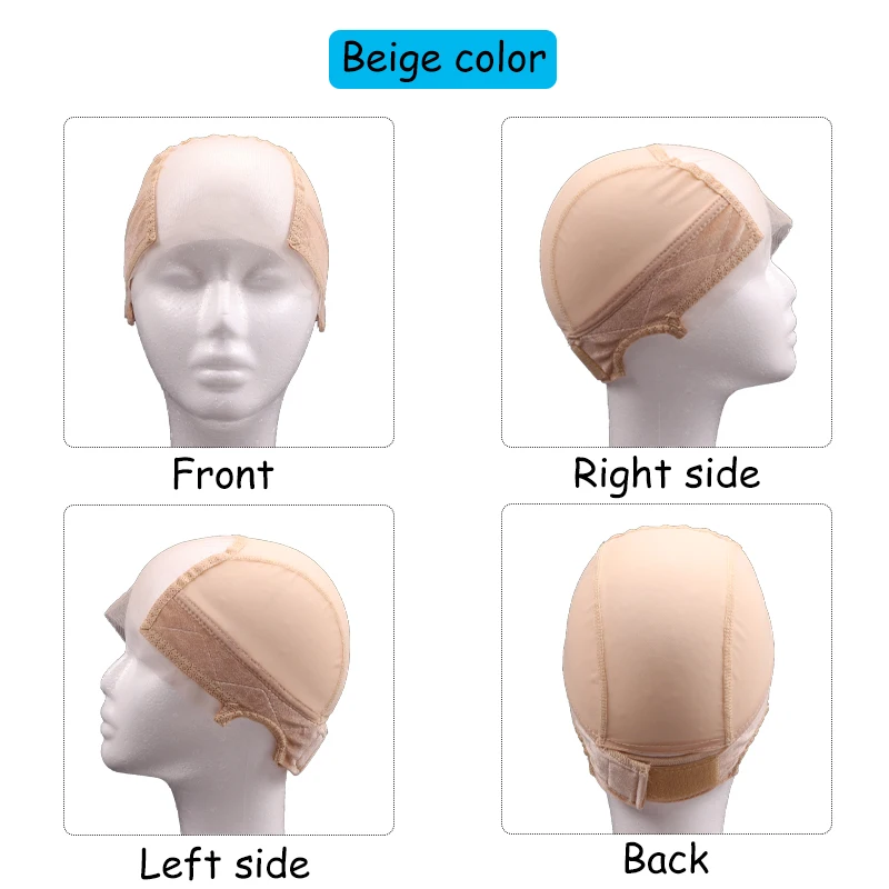 Color: RED COLOR - Female Headband Wig Cap Hd Lace Wig Cap For Wig Making U Part Wig Caps With Adjustable Velvet Wig Grip To Wear Wig Nude Hair Net