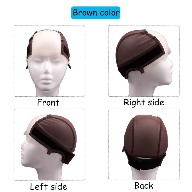 Color: RED COLOR - Female Headband Wig Cap Hd Lace Wig Cap For Wig Making U Part Wig Caps With Adjustable Velvet Wig Grip To Wear Wig Nude Hair Net