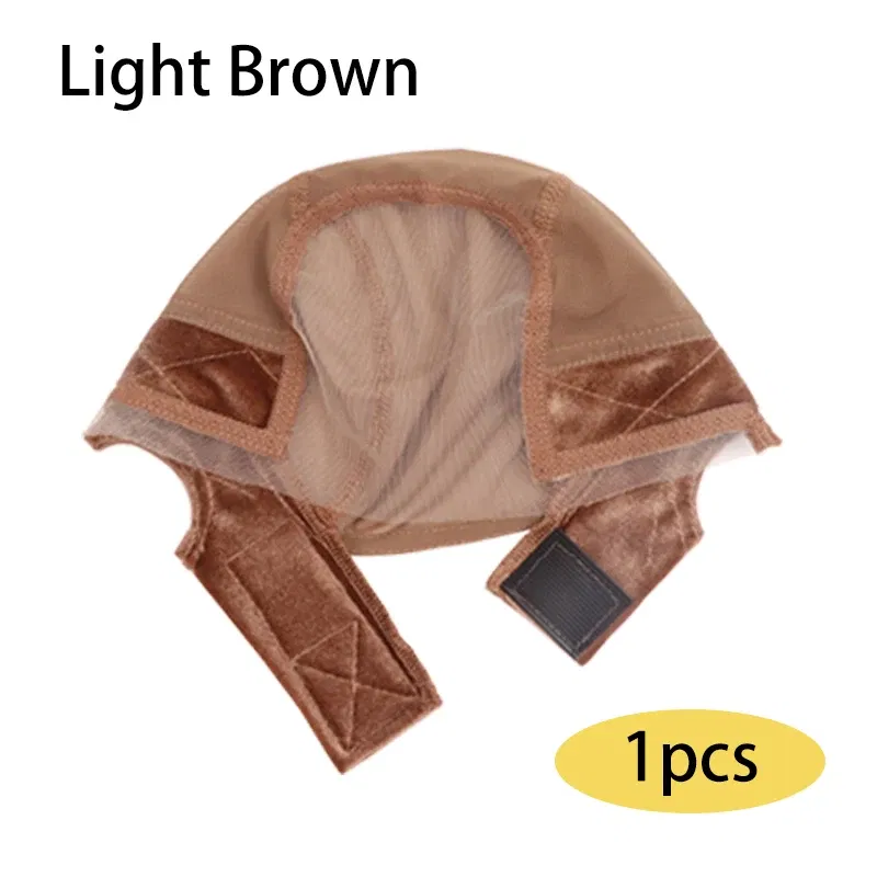 Color: RED COLOR - Female Headband Wig Cap Hd Lace Wig Cap For Wig Making U Part Wig Caps With Adjustable Velvet Wig Grip To Wear Wig Nude Hair Net