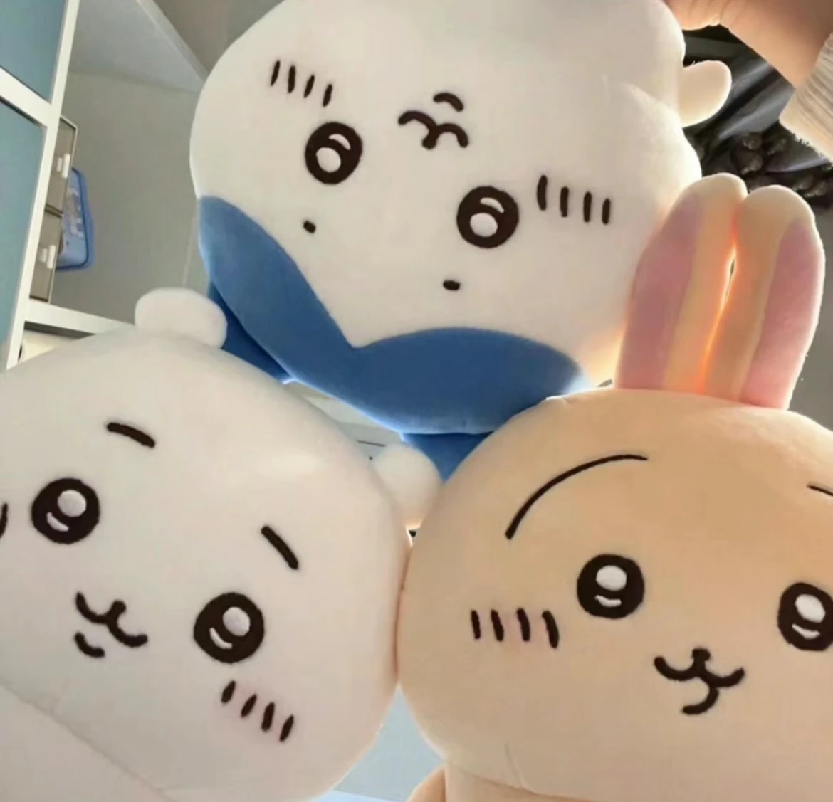 Color: MistyRose - 10CM Chiikawa Pajama Plush Pendant Keychain Cartoon Usagi Hachiware Usachi Doll Pendant Keychains Chiikawa Plush Doll Toys Gifts