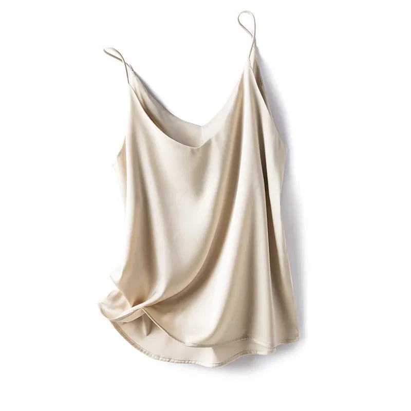 Color: GRAY, Size: XL - 2024 Summer Camisole Slim Vest Sexy Women Sleeveless V-Neck Gray Tee Tank Tops Female Solid Black/White Korean Crop Tops Y2k