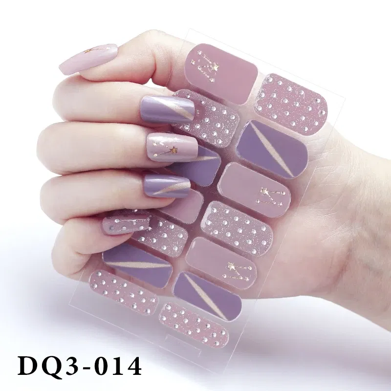 Color: Bronze red - Purpel Nail Stickers Full Cover Nail Polish Stickers for Women Full Beauty Manicure Decals High Quality Stickers for Nails Art