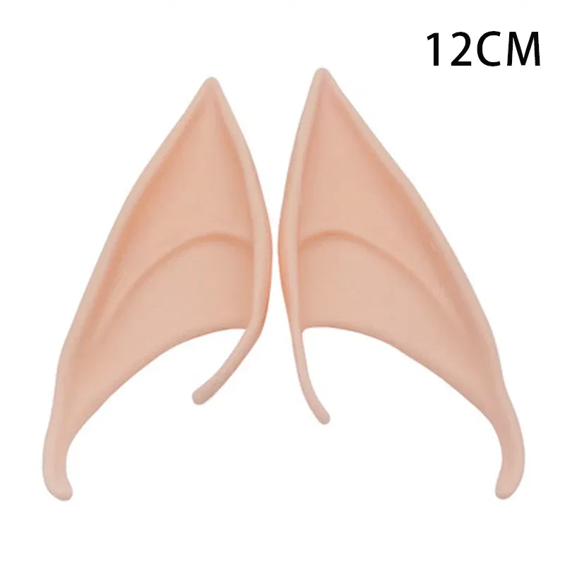 Color: DARK GRAY - 1Pairs Cosplay Latex Fairy Angel Elf Ears Halloween Masquerade Party Costumes Halloween Party Decoration Supplies Photo Props