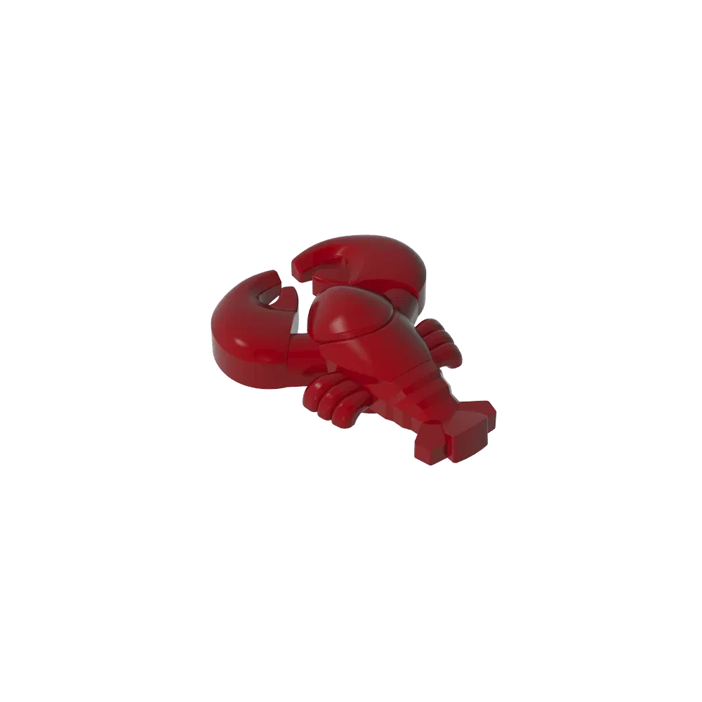 Color: black - Gobricks GDS-2025 Lobster with Black Eyes Pattern  compatible with lego  27152 Assembles Building Blocks children's toys