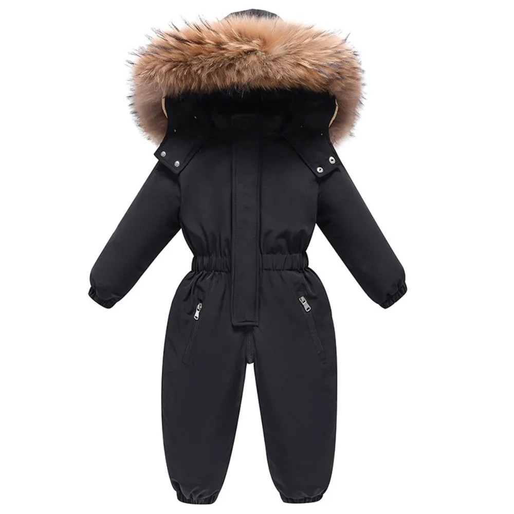 Color: Pink, Kid Size: 6M - 2024 New Cute Simple Children's One-piece Down Jacket 1-6 Years Old Outdoor Skiwear Jacket Crawling Suit Boys Girls Onesie