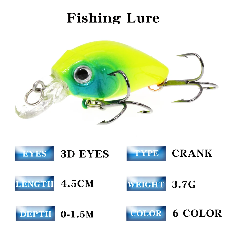 Color: Light Grey - 1PCS Wobblers Quality Crankbait Simulation Fishing Lure 4.5cm 3.8g Jerkbait Floating Hard Bait Bass Carp Pesca Fishing Tackle