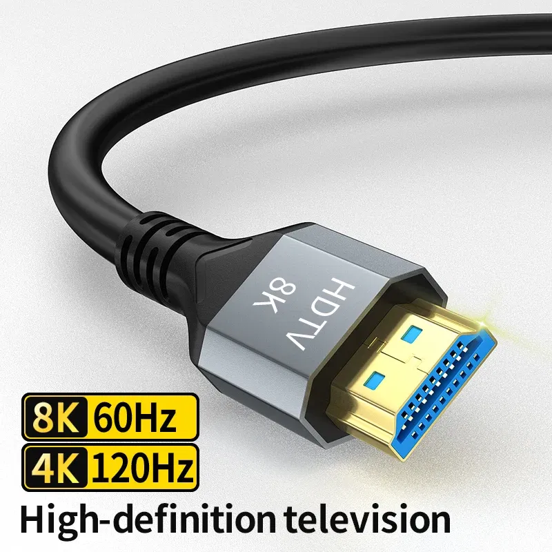 Color: Blue, Length: 2m, Ships From: CHINA - 8K HDMI 2.1 Cable 4K@120Hz 8K@60Hz 48Gbps EARC ARC HDCP Ultra High Speed HDR For RTX Video Cable PC Laptop Projector HD TV PS5