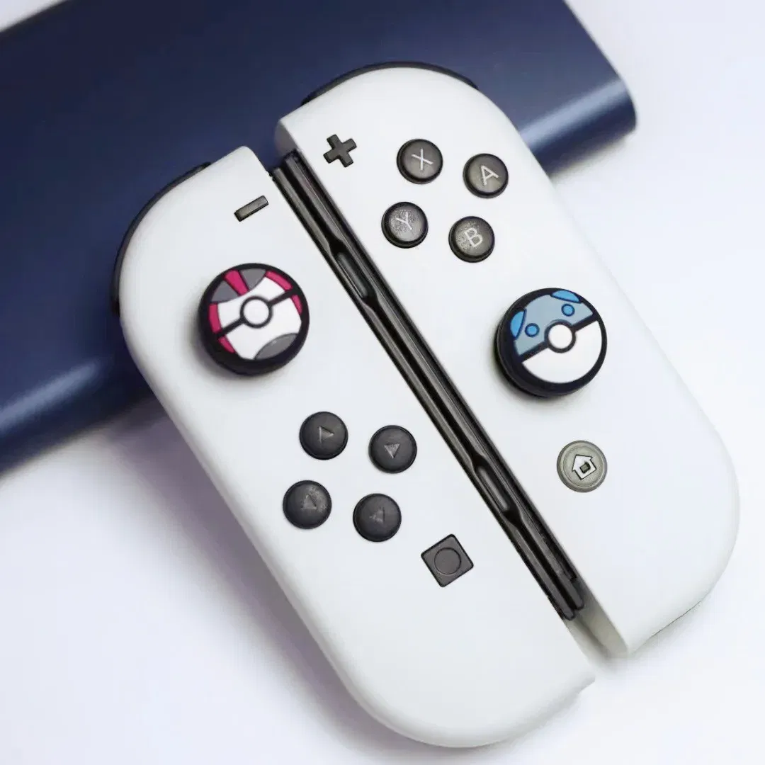 Color: Red - 8pcs Cartoon Silicone Analog Thumb Grip Caps Compatible with Nintendo Switch OLED/Switch Lite/Switch Joystick Protective Cover