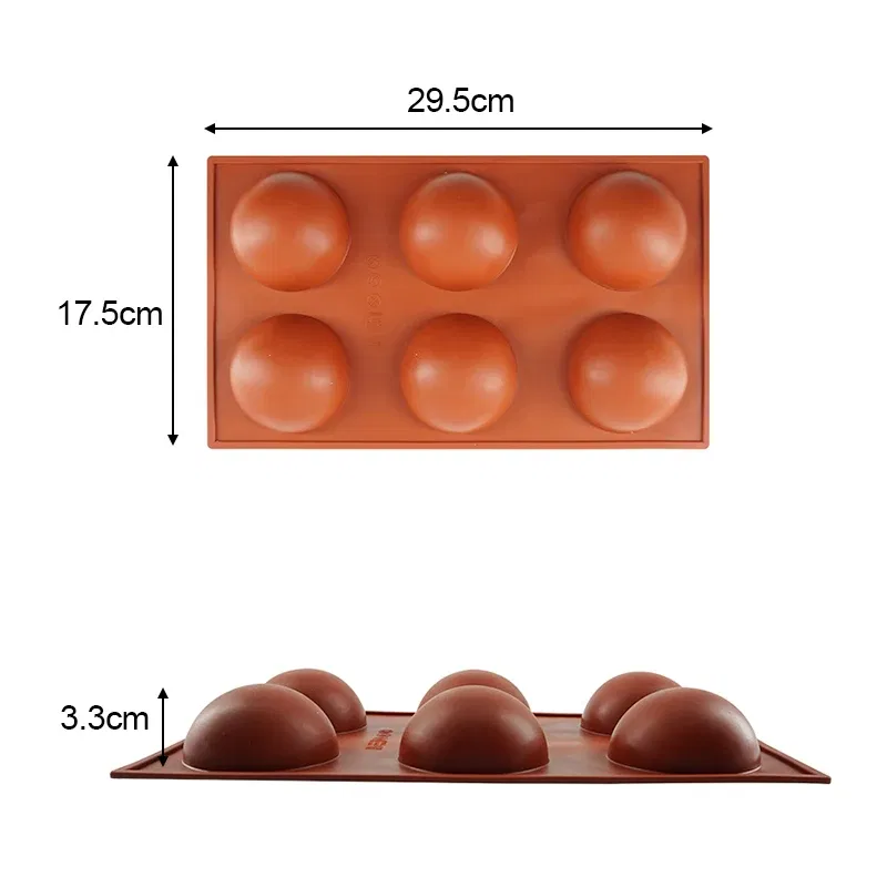 Color: Orange, Ships From: CHINA - 3D Round Half Sphere Molde Silicona Silicone Molds for Baking DIY Baking Mold Chocolate Cake Mold Molde De Silicona Reposteria