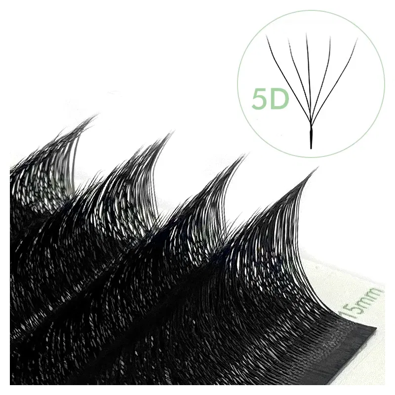Color: Dark Brown, Curl: C, Thickness: 0.07mm, Length: MIX - NATUHANA W-Shaped 4D 5D Volume Eyelash Extensions Premade Volume Fans W Shape Lashes Natural Soft False Eyelashes for Makeup