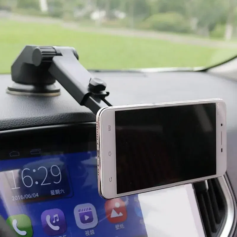 Ships From: United States, Color: Red - Magnetic Phone Holder For Car Windscreen, Suction Cup Base Robotic Arm Phone Bracket for Car Dashboard, 360 Degrees Rotation