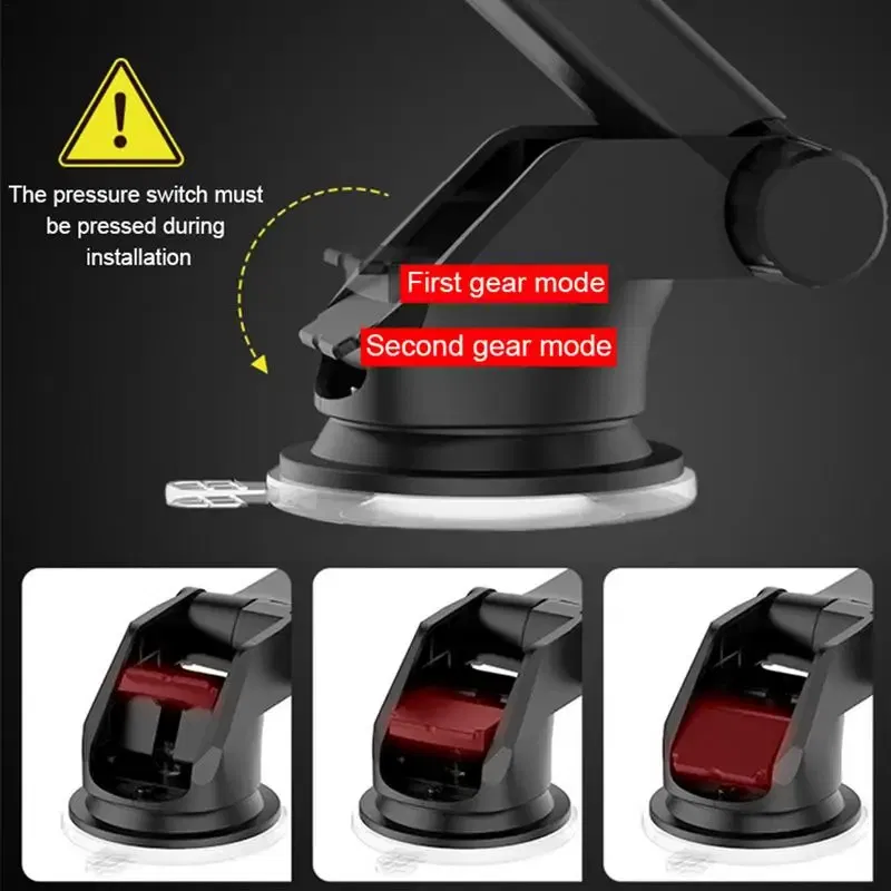 Ships From: United States, Color: Red - Magnetic Phone Holder For Car Windscreen, Suction Cup Base Robotic Arm Phone Bracket for Car Dashboard, 360 Degrees Rotation