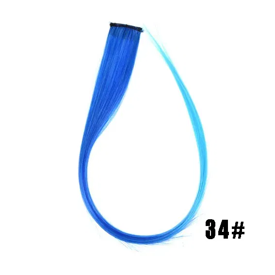 Color: T1B/4/27, Stretched Length: 22inches - 22" Long 37 Colors Synthetic Straight Hairpieces Hair Extensions Anti-flaming Clip In One Piece Synthetic Hair Extension