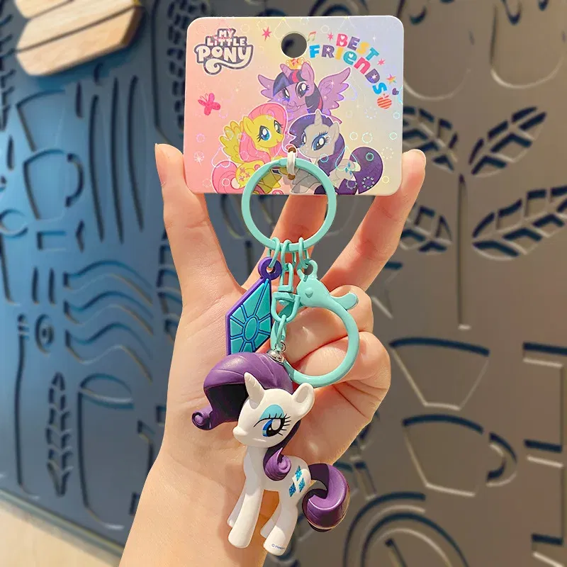 Color: Gold, Ships From: CHINA - Cartoon My Little Pony Toy Keychain Twilight Sparkle Pinkamena Diane Pie Fluttershy Rarity Rainbow Dash Key Buckle Keyring Gift