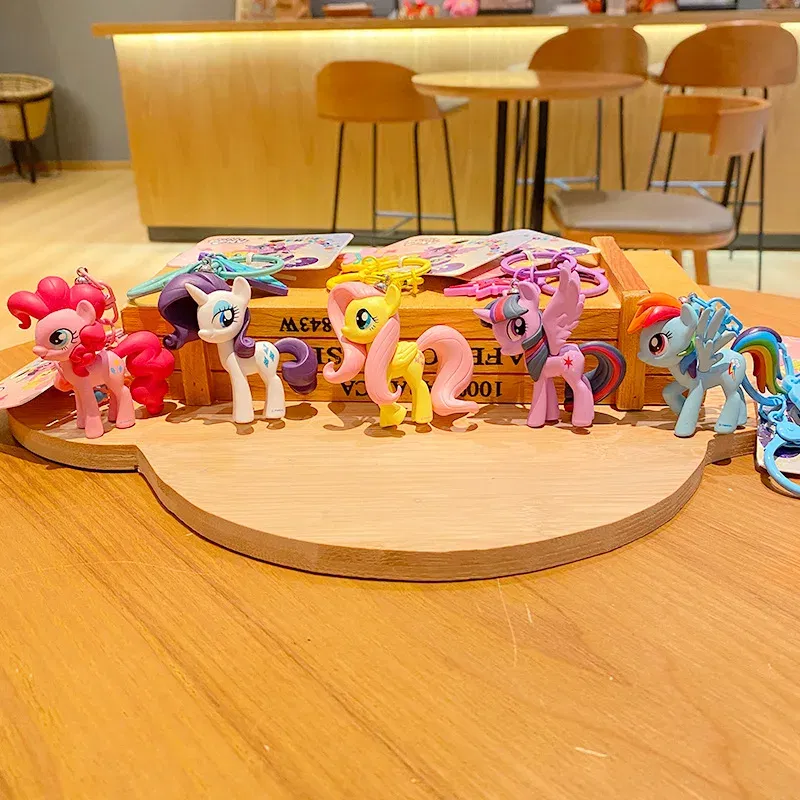 Color: Gold, Ships From: CHINA - Cartoon My Little Pony Toy Keychain Twilight Sparkle Pinkamena Diane Pie Fluttershy Rarity Rainbow Dash Key Buckle Keyring Gift