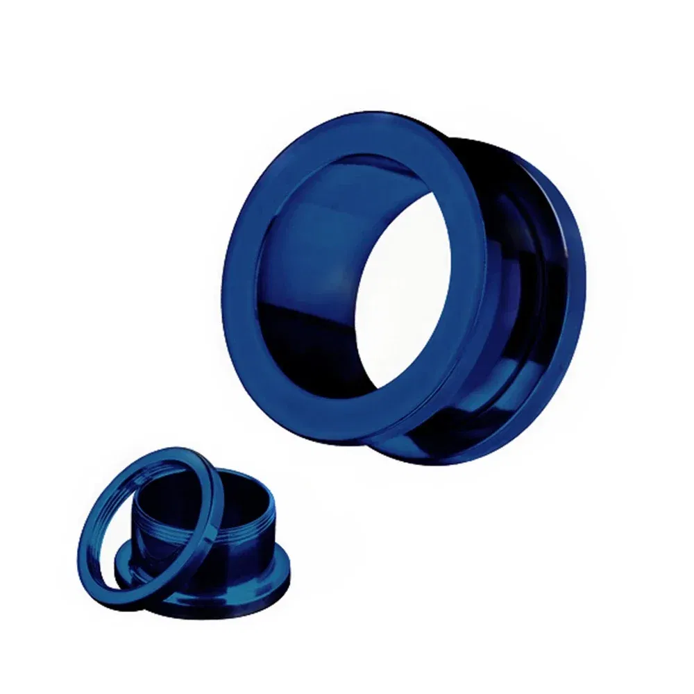 Metal color: Light Yellow Color, Main Stone Color: Red - 2PCS Multi Color Steel Screw Fit Tunnel Ear Plug Stretcher Gauge 3-25mm Ear Lobe Tunnel Expander