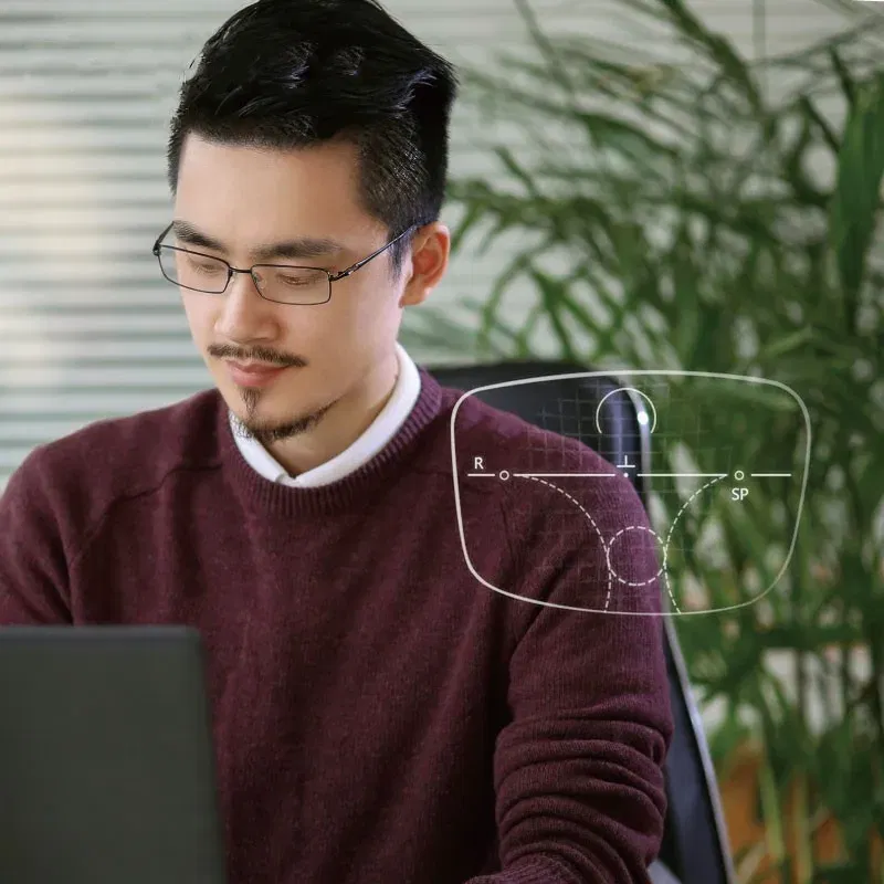 Lenses Color: green - Reven Jate MR-8 Digital Freeform Progressive Prescription Tinted Lenses Aspheric Optical Lenses UV400 Solid and Gradient Tinted