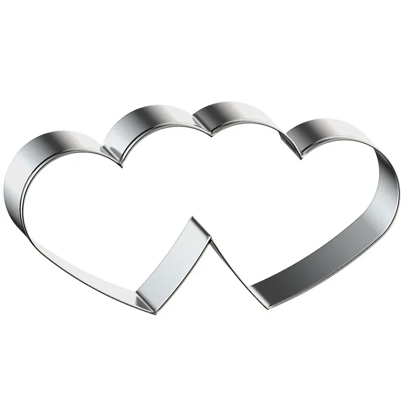 Color: light green - Heart Cookie Cutter Stainless Steel Biscuit Knife Baking Fruit Kitchen Tools Mold Embossing Printing