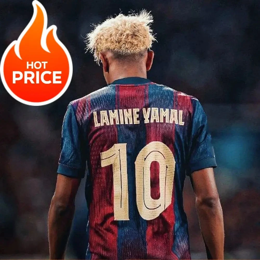 Color: green, Size: 6XL - Lamine Yamal Soccer Jersey - #10 Classic Blue & Red Stripes Design Player Name & Number Print Perfect for Football Fans