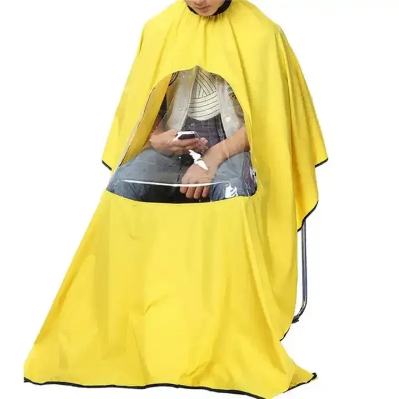 Color: DARK GRAY, Ships From: CHINA - Professional Waterproof Styling Salon Barber Hairdresser Hair Cutting Hairdressing Gown Cape with Viewing Window Apron