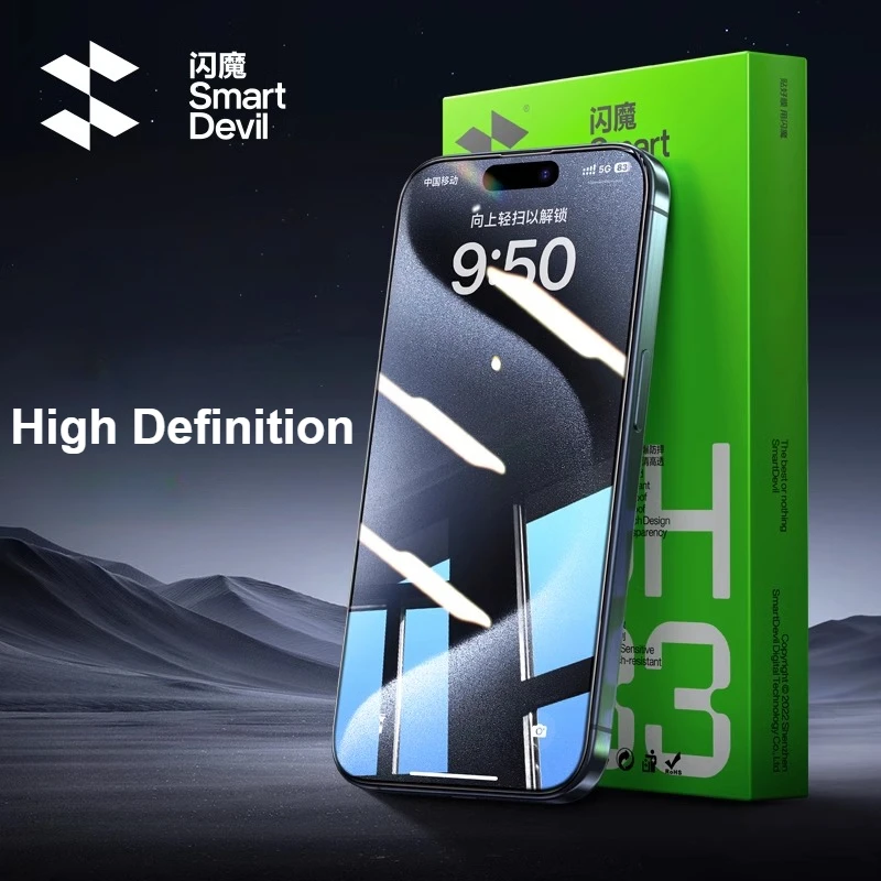 Color: Other, Material: High Definition - SmartDevil 2/3PCS Anti-fingerprint Tempered Glass Film for iPhone 15Pro Max 14Pro 13 15 Non-full Cover HD Clear Screen Protector