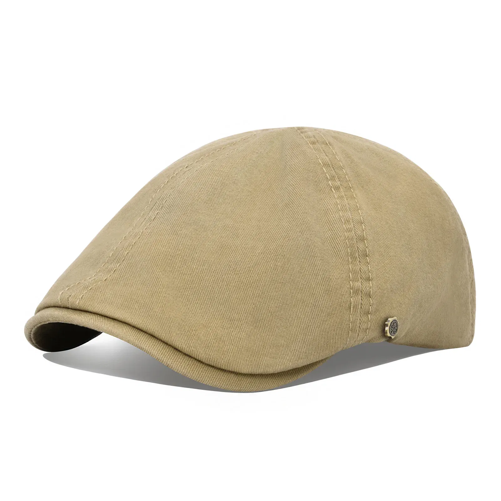 Color: GRAY, Hat Size: One Size - VOBOOM 100% Man's Beret Cotton Gatsby Hat Ivy Cap Irish Hunting Newsboy Cap Flat Cap Cabbie Hats Driving Golf Caps