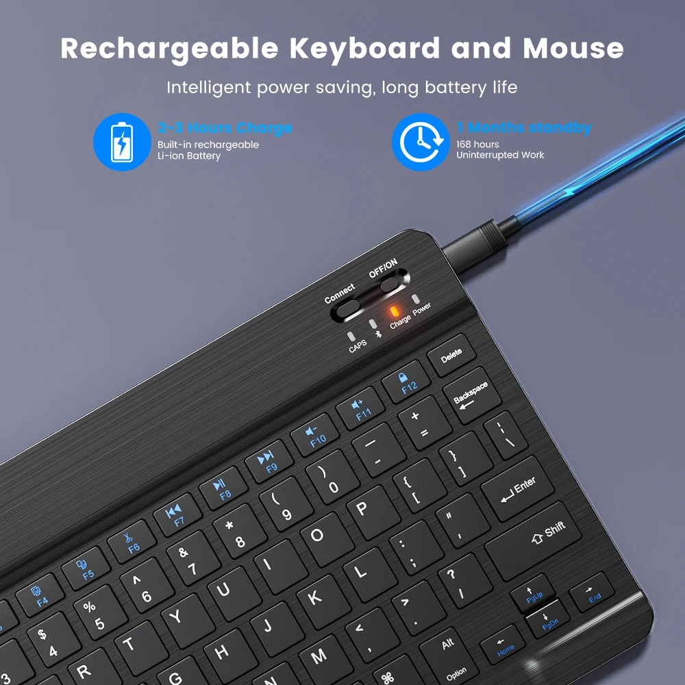Color: Blue - Wireless Keyboard Bluetooth-compatible Keyboard For Android IOS Windows Mini 78-Key Gaming Keybaord for PC iPad Tablet Keyboard