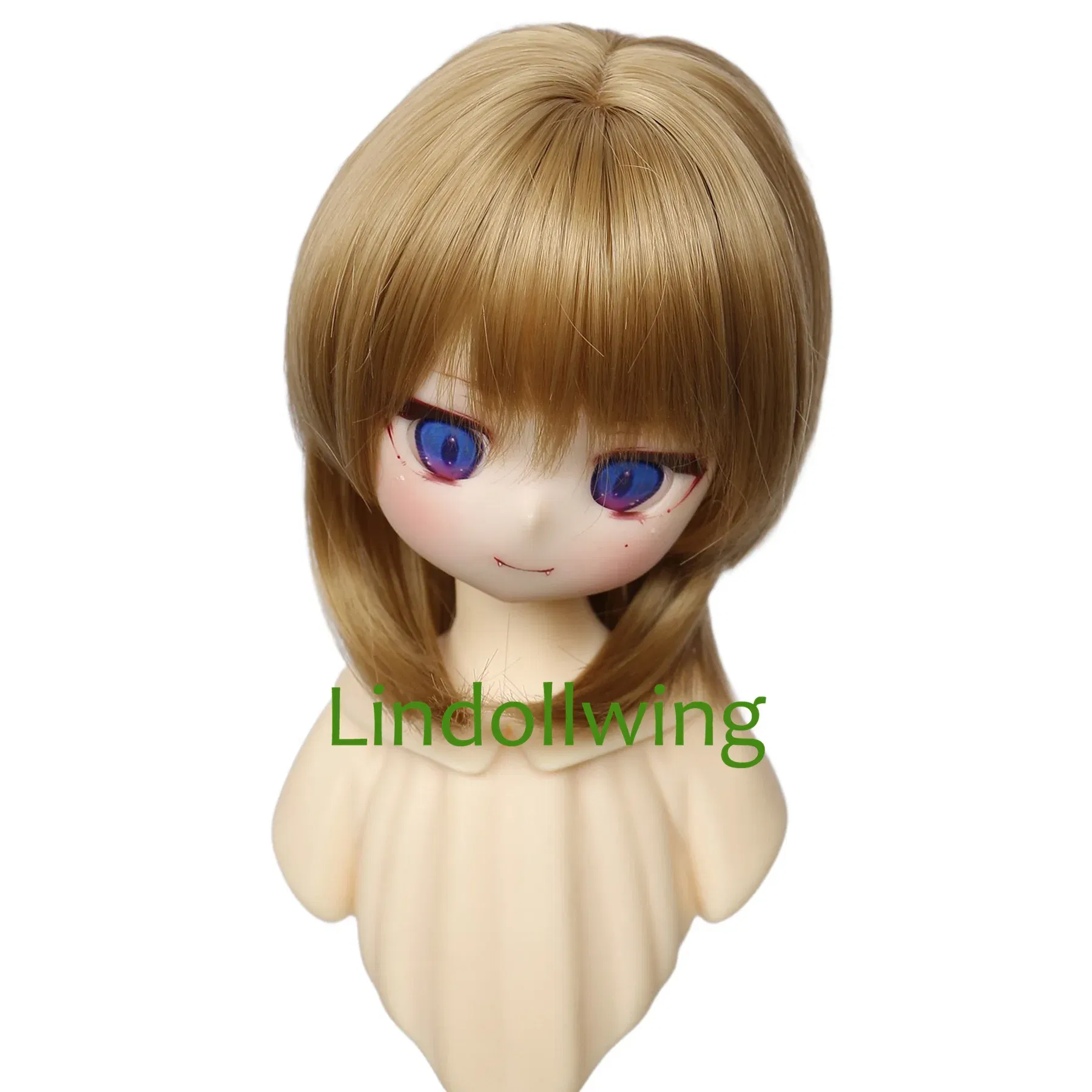 Color: ArmyGreen - 1/3 BJD Wig Pullip Dal DD Dollfie Doll Wig 8-9 inch Long Collection Wig