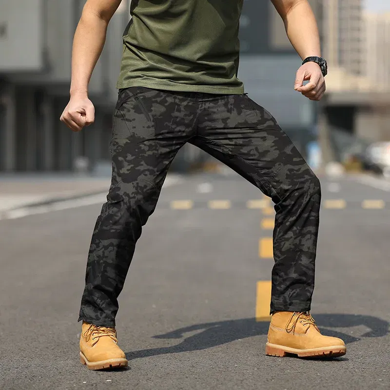 Color: Dark Grey, Size: XXL - Archon X9 Tactical Pants Slim Fit Waterproof Camouflage Training Pants Spring Autumn Breathable Waterproof Overalls Loose Wear