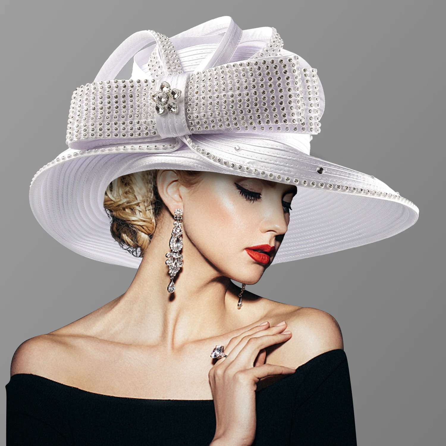 Color: black - Satin Church Hat for Women Unique Wedding Photography Accessory Charming Net Formal Chapeau for Special Occasions
