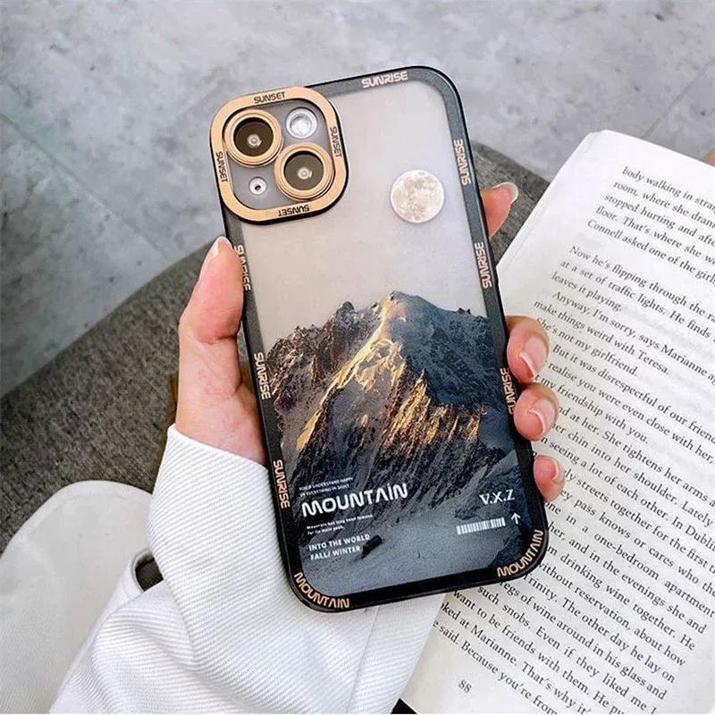 Color: SKY BLUE, Material: Nylon - Retro INS Sunset Sky Clouds Moon Pattern Case For Samsung Galaxy S10 S20 S21 S22 S23 S24 FE Plus Ultra Note 20 Shockproof Cover