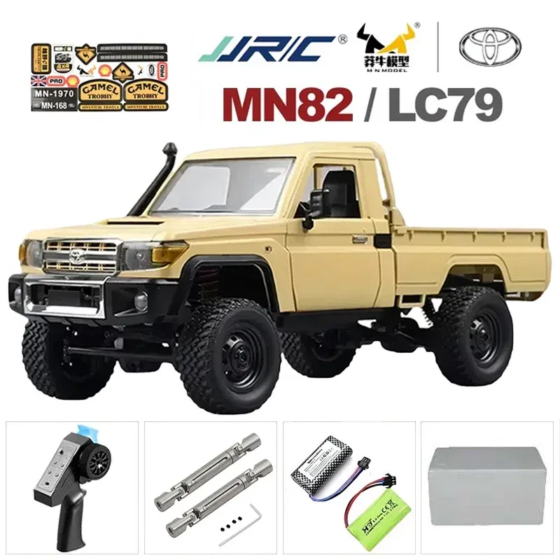 Color: Pink - MN MN82 1:12 Retro Rc Car With LED Lights Full-scale Simulation LC79 Professional 4WD Remote Control Pickup RC Truck Model Toys