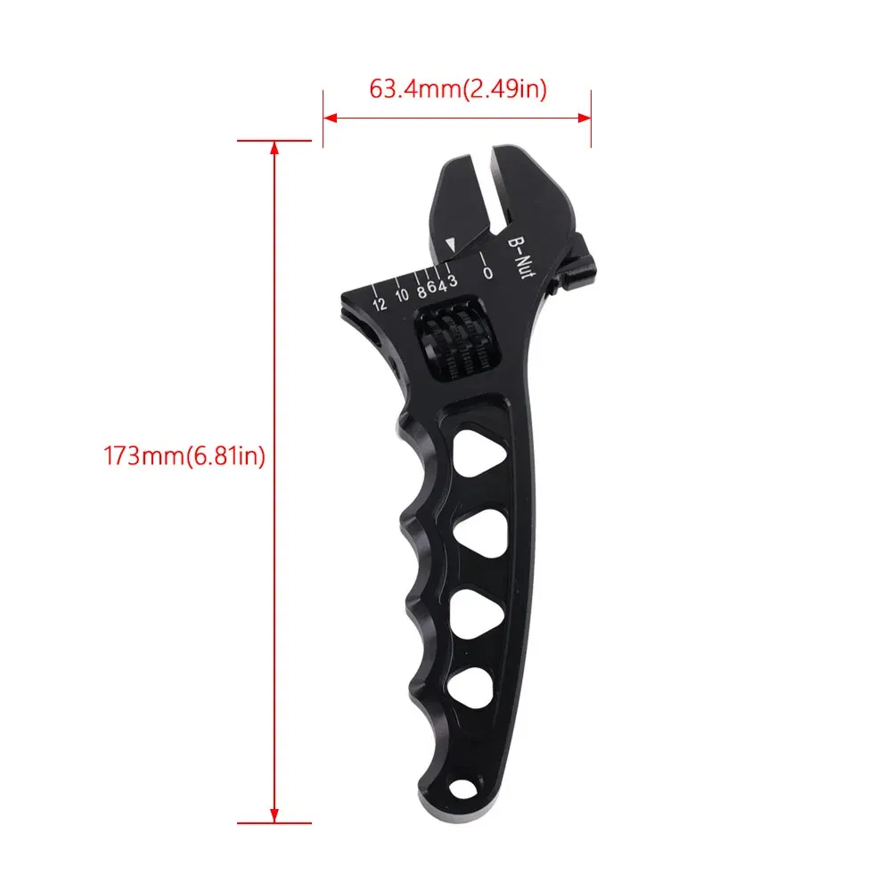 Color: Red - Blue Red Black Adjustable AN 3 4 6 8 10 12 Aluminum WRENCH HOSE Fitting Tool Aluminum Spanner AN3-AN12  Hose Fitting