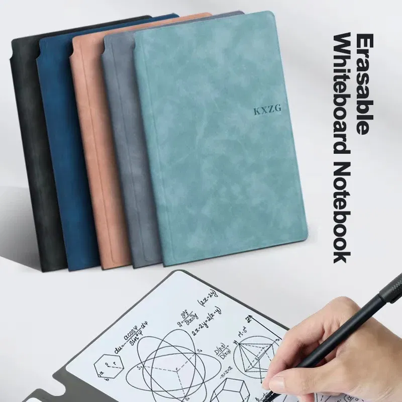 Color: Option 3 - Erasable Whiteboard Notebook A5 Leather Portable Drafting Notebook Writing Board Desktop Memo Pad