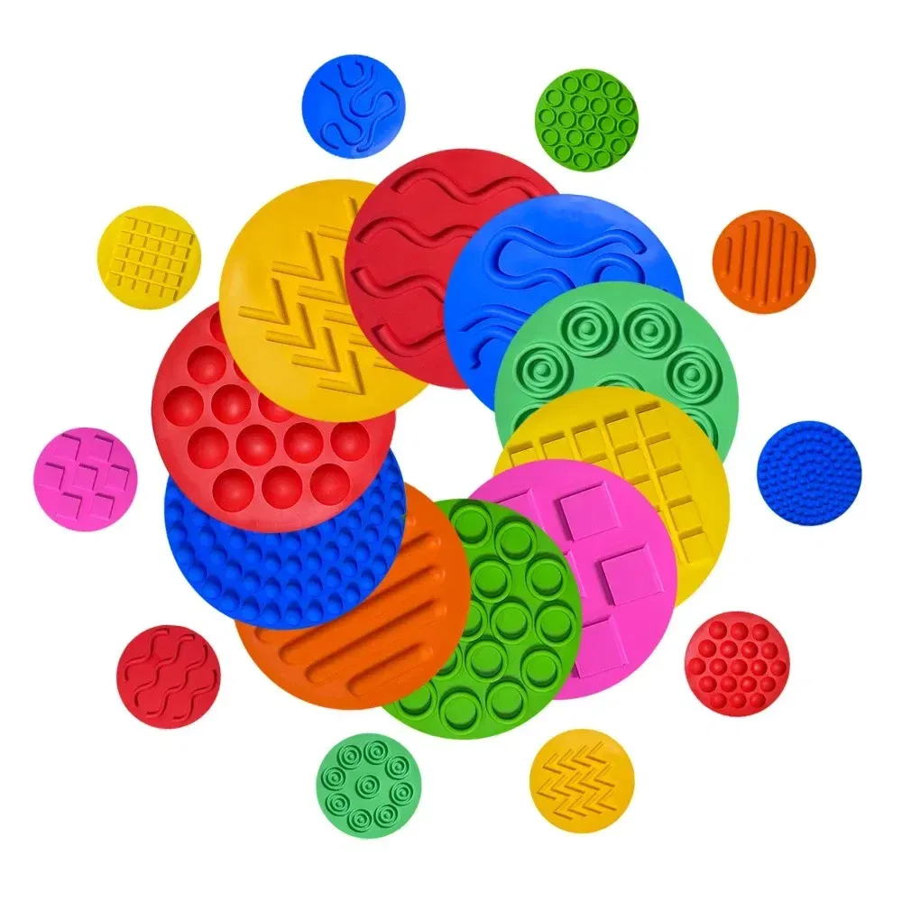 Color: Orange - Children's Tactile Sensory Training Mat Acupressure Pad Foot Massage Mat Children's Baby Acupressure Pad Toe Pressure Pad