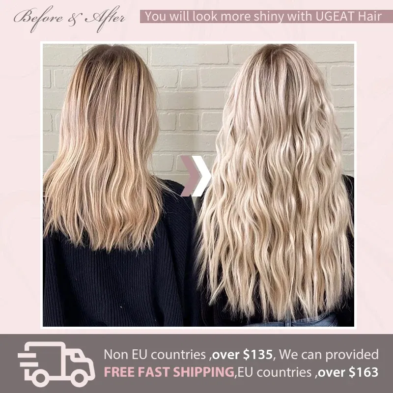 Color: Purple, Length: 14 inches, Weight Per Package: 120g/Set - [16 Colors] Ugeat Clip in Hair Extensions Human Hair 14-22" Double Weft Remy Hair Full Head Clip in Extensions for Woman 7Pcs