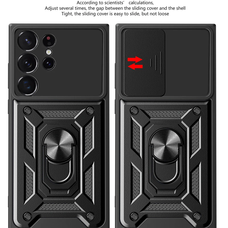 Material: nylon, Color: Red - Shockproof Armor Case For Samsung Galaxy S20 S21 S22 S23 S24 Plus Ultra FE With Car Magnetic Ring Holder Phone Cover