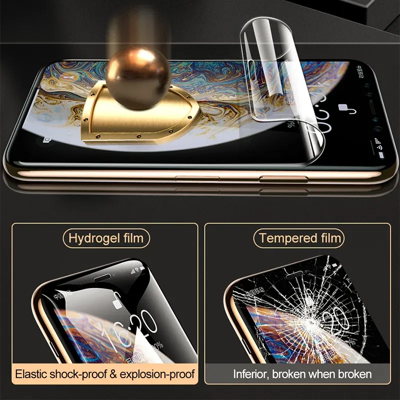 Color: Lucent - Protective Hydrogel Film for iPhone XS Max X XR Screen Protector for iPhone XR X XS Max (Not Glass) Protection Protect Foil Film