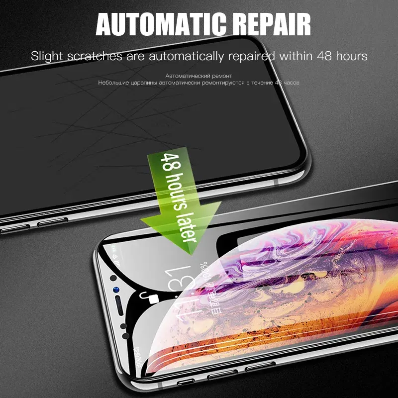 Color: Lucent - Protective Hydrogel Film for iPhone XS Max X XR Screen Protector for iPhone XR X XS Max (Not Glass) Protection Protect Foil Film
