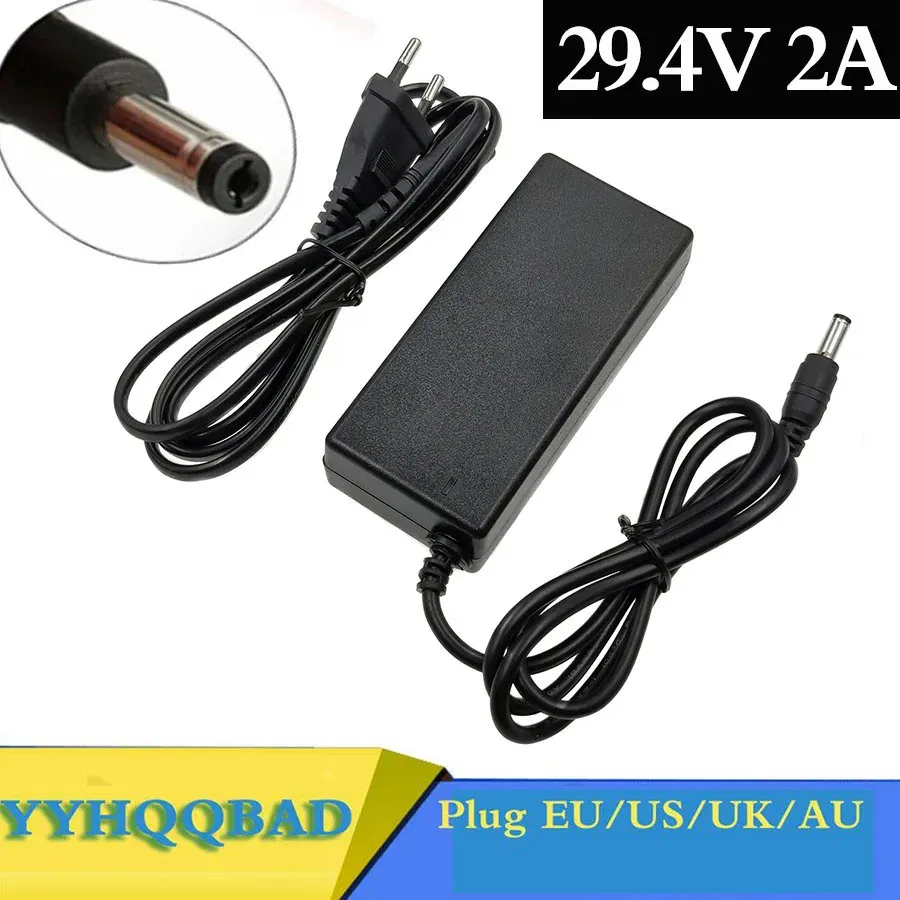 Color: Brown - YYHQQBAD 29.4V 2A lithium battery Charger for 24V 25.2V 25.9V Electric Scooter electric bicycle 7Series li-ion battery Charger