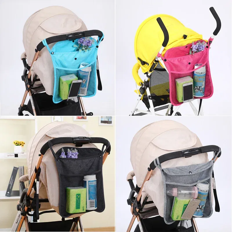 Color: Yellow, Ships From: CHINA - Pet Stroller Organizer Bag Infant Pram Cart Mesh Hanging Storage Bag Baby Trolley Bag Stroller Seat Pocket Carriage Bag Stroller