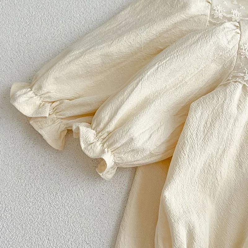 Color: PURPLE, Kid Size: 4 - Spring Autumn Kids Baby Girls Long Sleeve Sweet Lace Princess Dress New Kids Baby Girls Dress Children Clothes Dress