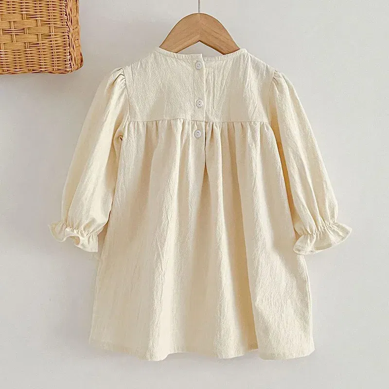 Color: PURPLE, Kid Size: 4 - Spring Autumn Kids Baby Girls Long Sleeve Sweet Lace Princess Dress New Kids Baby Girls Dress Children Clothes Dress
