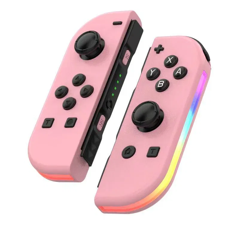 Color: pink - STORM WYRM Bluetooth Joystick for Switch NS Game Left and Right Wireless RGB With Light Small Handle JOY-02