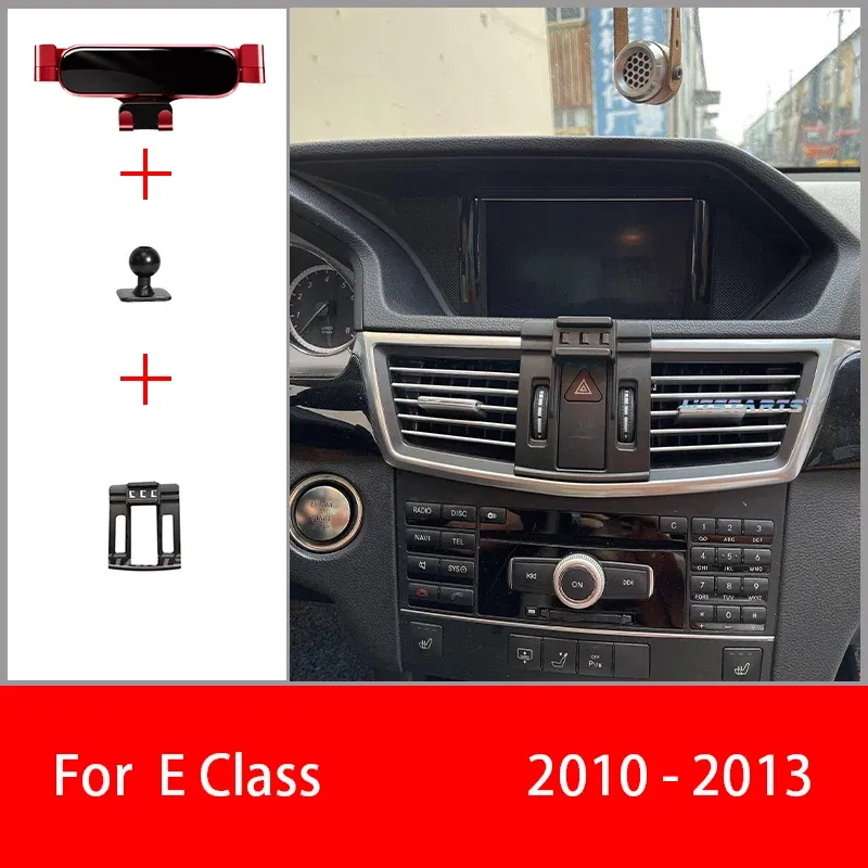 Color Name: Brown - Car Phone Holder Mobile Mount Stand For Mercedes Benz W212 W213 E Class 2010-2022 Adjustable GPS Special Navigation Bracket