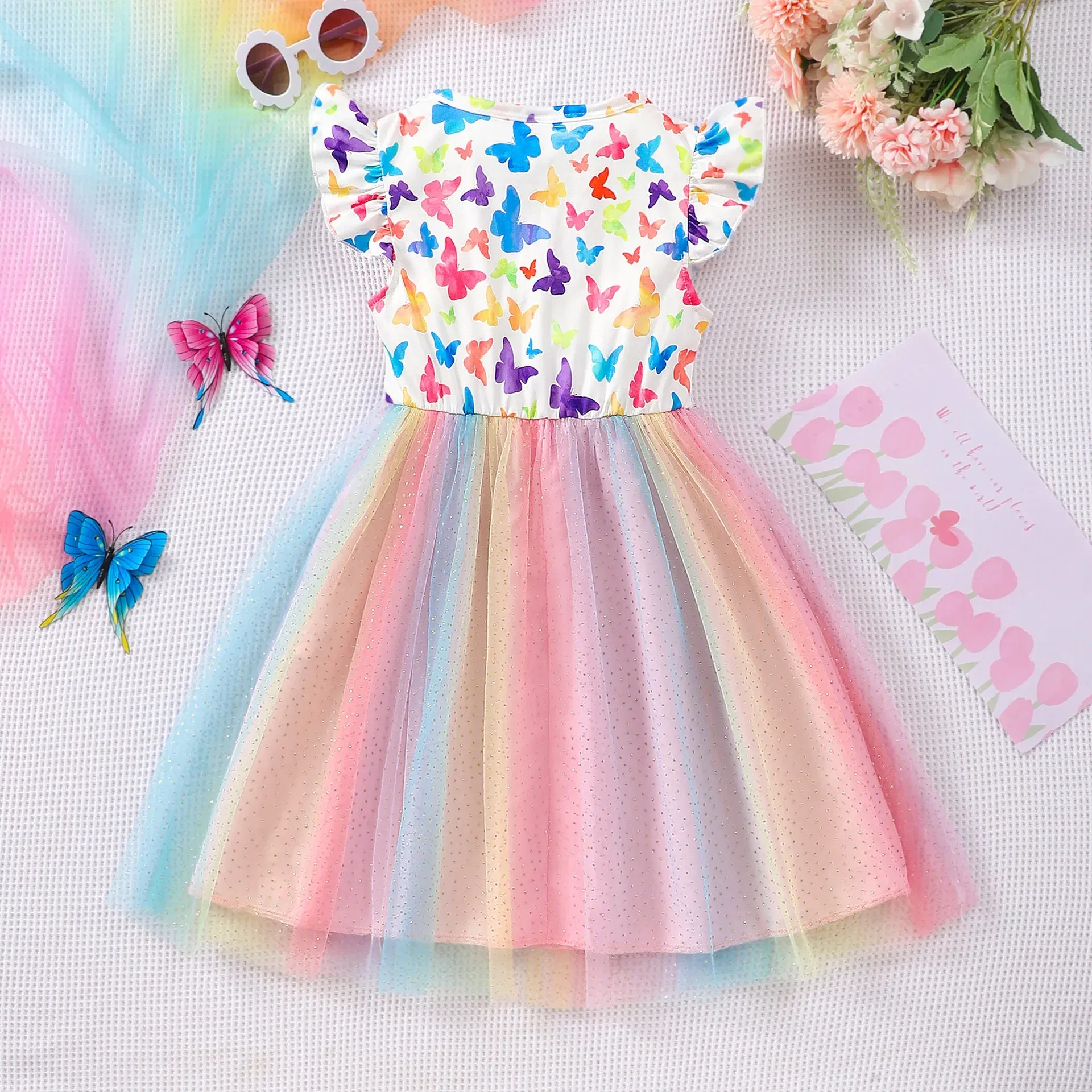 Color: Mixed Color, Size: One Size, Ships From: CHINA, Height: 164 - KPop Demon Hunter Christmas Princess Dress Girl Fashion Casual Autumn Butterfly Dress Wedding Birthday Party Dress Gift Clothes