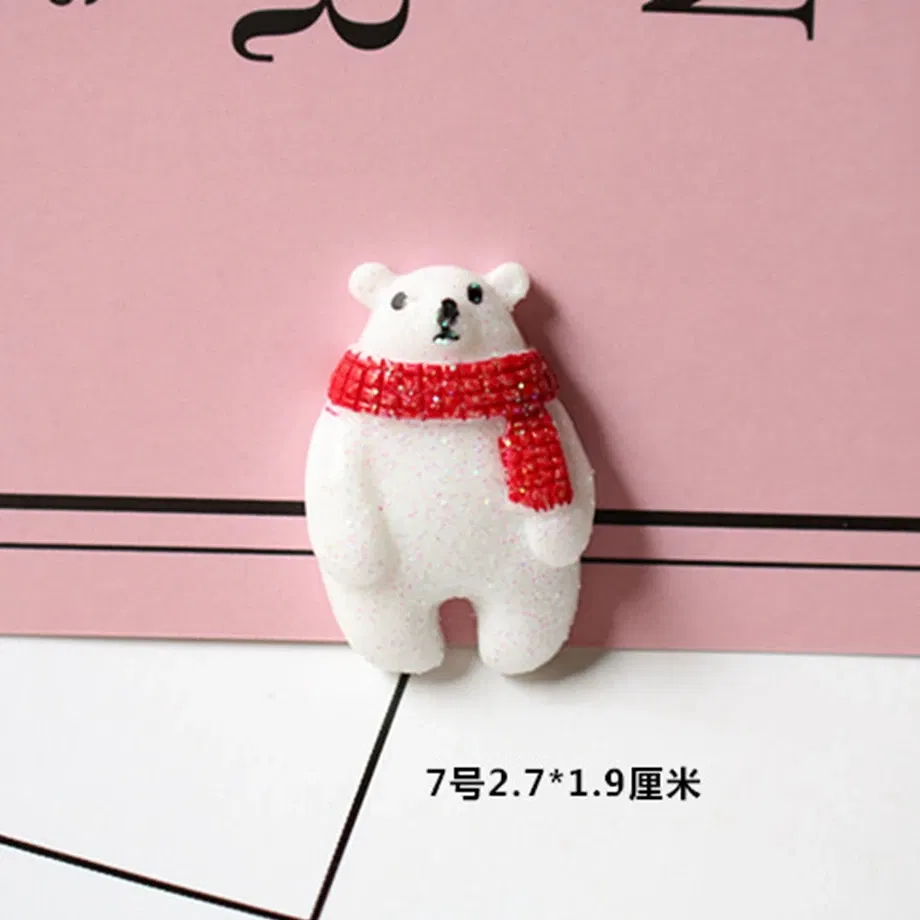 Color: Dark Grey - 100pcs/lot Glitter Christmas tree snowman 3D resin patch for diy fridge magnet phone hair accessories wholesale