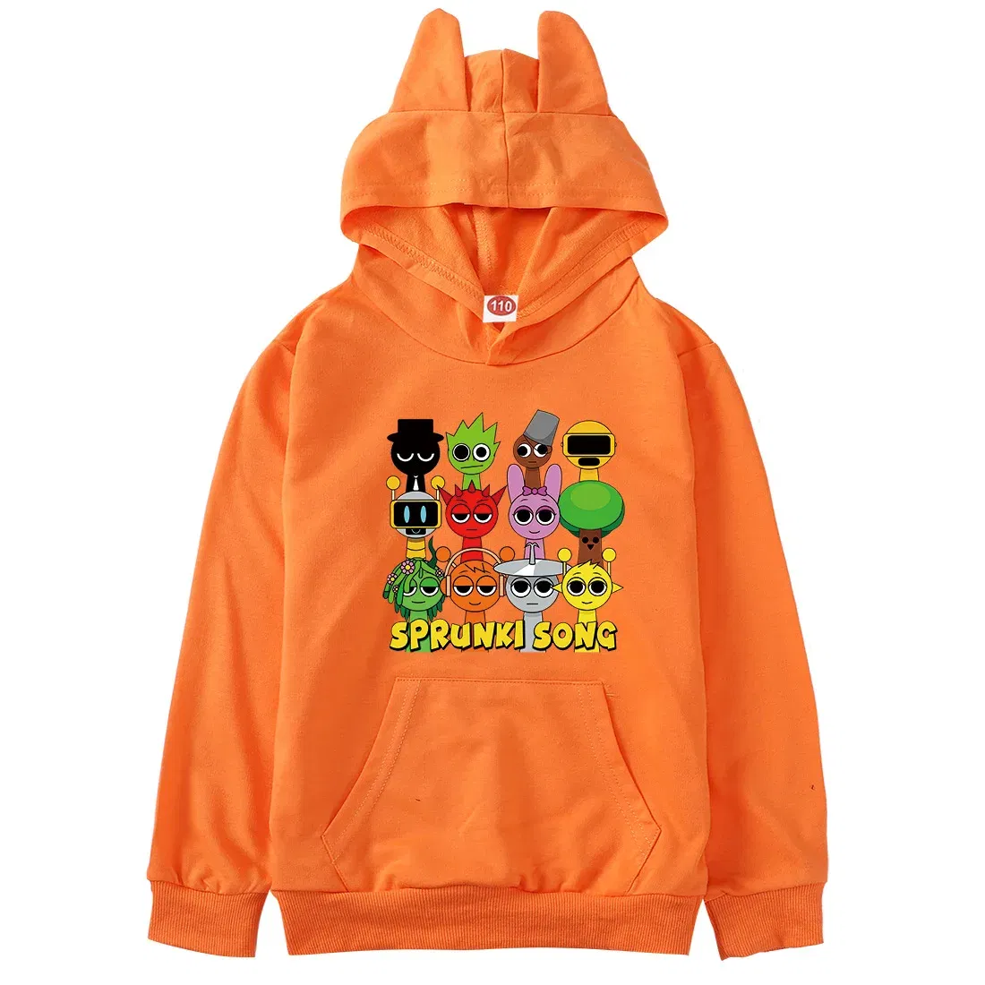Color: Khaki, Kid Size: 3T - Sprunki Hoodie Kids Game Incredibox Clothes Baby Girls Cartoon Hooded Sweatshirt Teen Boys Spring Fall Sweater Children Clothing