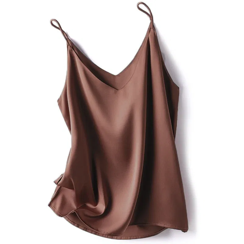 Color: black, Size: XL - 2024 Summer Camisole Slim Vest Sexy Women Sleeveless V-Neck Gray Tee Tank Tops Female Solid Black/White Korean Crop Tops Y2k