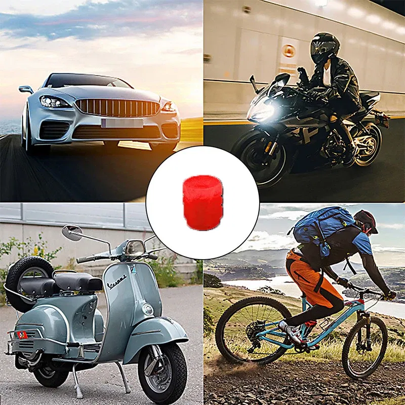 Color: Red - Luminous Valve Caps Fluorescent Red Night Glowing Car for Mercedes-Benz A B C E S G M ML GLK  CL CLK CLS E GL R SL SLK SLS-class